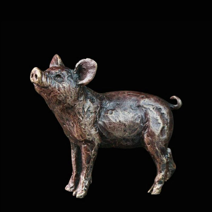 Art in Bronze Bronze Figurine Pig Butler & Peach Miniature Bronze Sculpture 2038