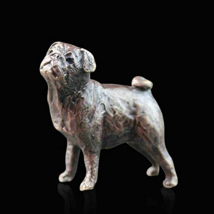 Art in Bronze Bronze Figurine Pug Butler & Peach Miniature Bronze Sculpture 2068