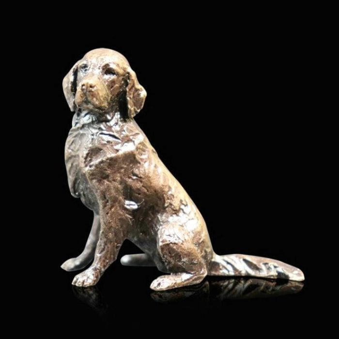 Art in Bronze Bronze Figurine Retriever Sitting Butler & Peach Miniature Bronze Sculpture 2087