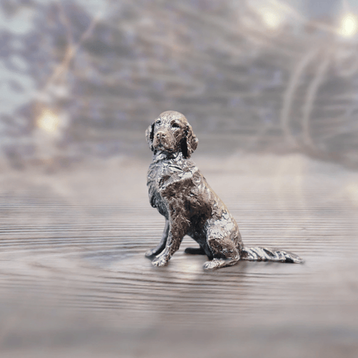 Art in Bronze Bronze Figurine Retriever Sitting Butler & Peach Miniature Bronze Sculpture 2087