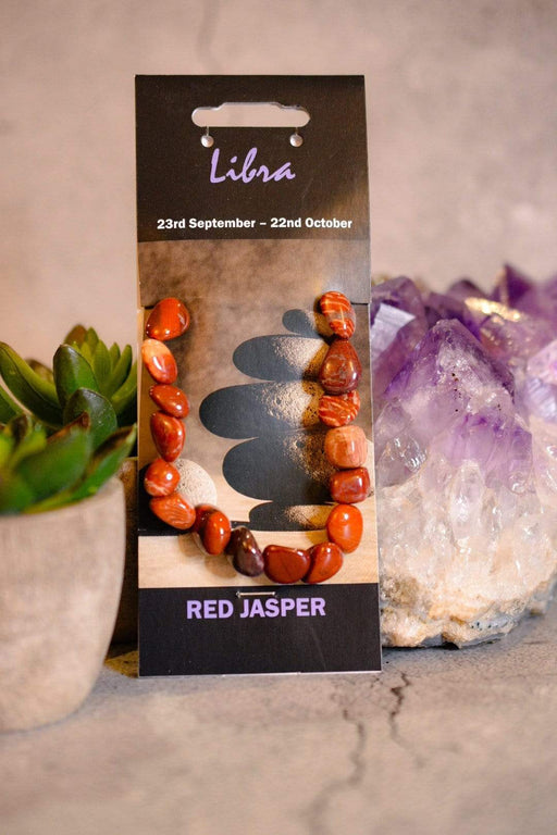 Crystal Classics Birthstone Jewellery Libra Red Jasper Bracelet NZ09