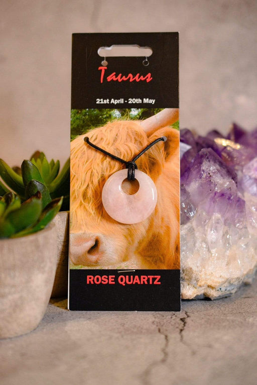 Crystal Classics Birthstone Jewellery Taurus Rose Quartz Agogo Pendant NZ44
