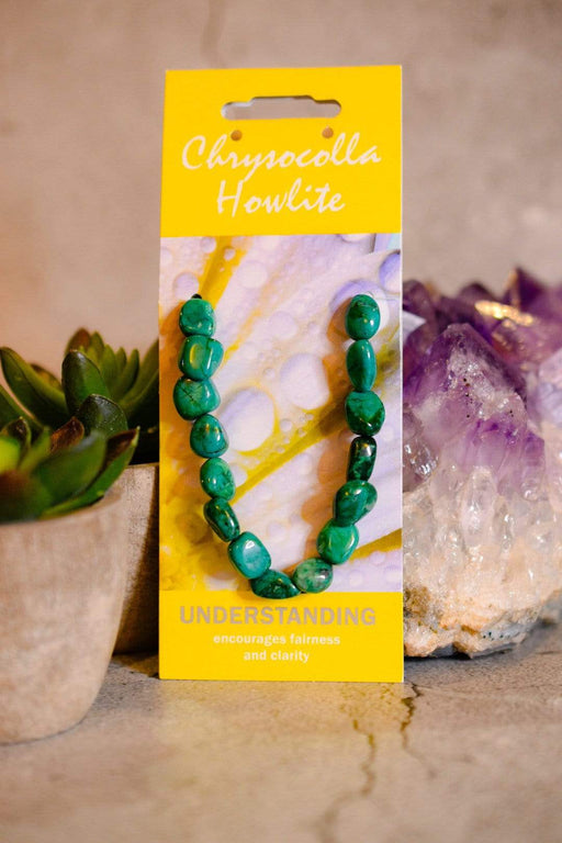 Crystal Classics Crystal Healing Jewellery Chrysocolla Howlite Beaded Gemstone Bracelet for Understanding NG03