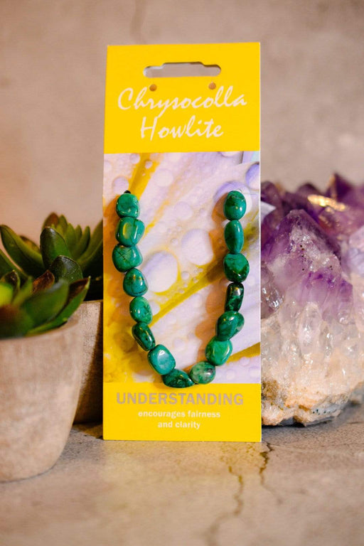 Crystal Classics Crystal Healing Jewellery Chrysocolla Howlite Beaded Gemstone Bracelet for Understanding NG03