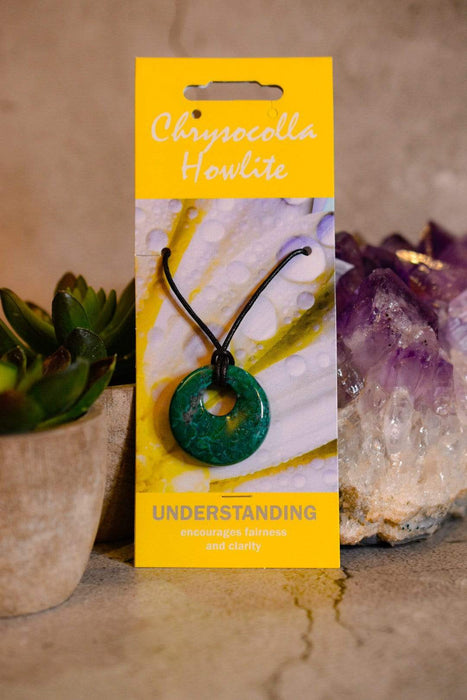 Crystal Classics Crystal Healing Jewellery Chrysocolla Howlite Gemstone Healing Pendant Agogo for Understanding NG43