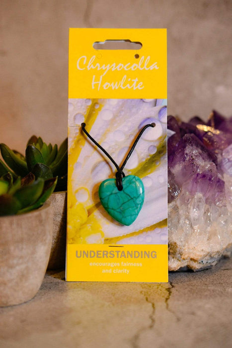 Crystal Classics Crystal Healing Jewellery Chrysocolla Howlite Gemstone Healing Pendant for Understanding NG15