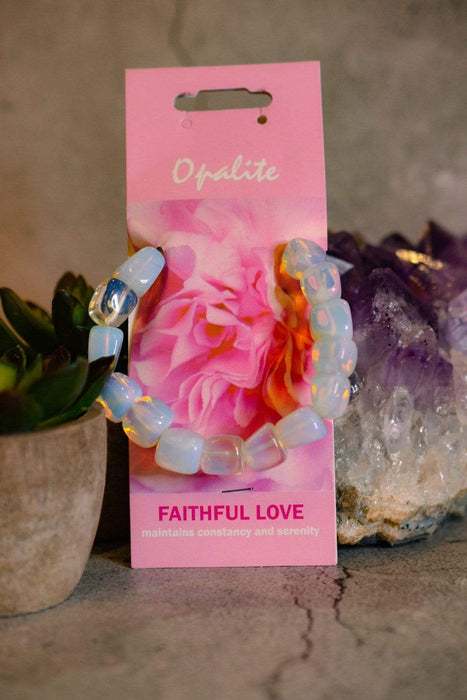Crystal Classics Crystal Healing Jewellery Opalite Beaded Gemstone Bracelet for Faithful Love NG11