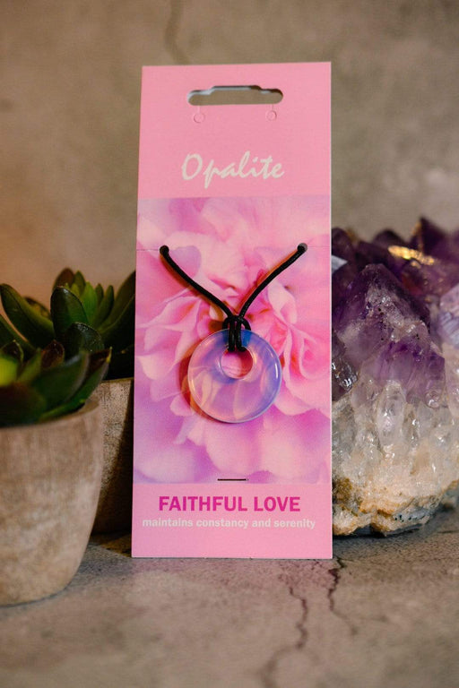 Crystal Classics Crystal Healing Jewellery Opalite Gemstone Healing Pendant Agogo for Faithful Love NG51