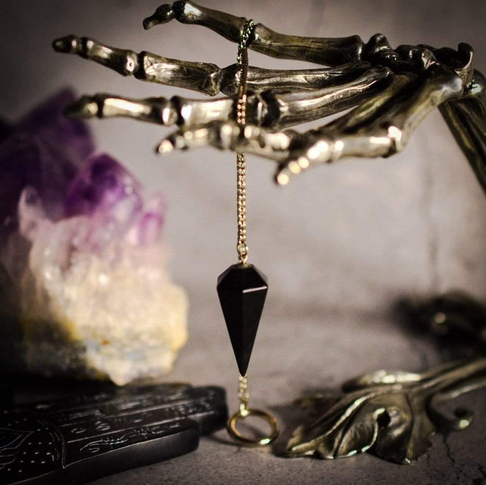 Crystal Classics Crystal Pendulum Black obsidian faceted Dowsing Pendulum