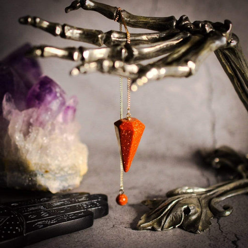 Crystal Classics Crystal Pendulum Red Goldstone Dowsing Pendulum