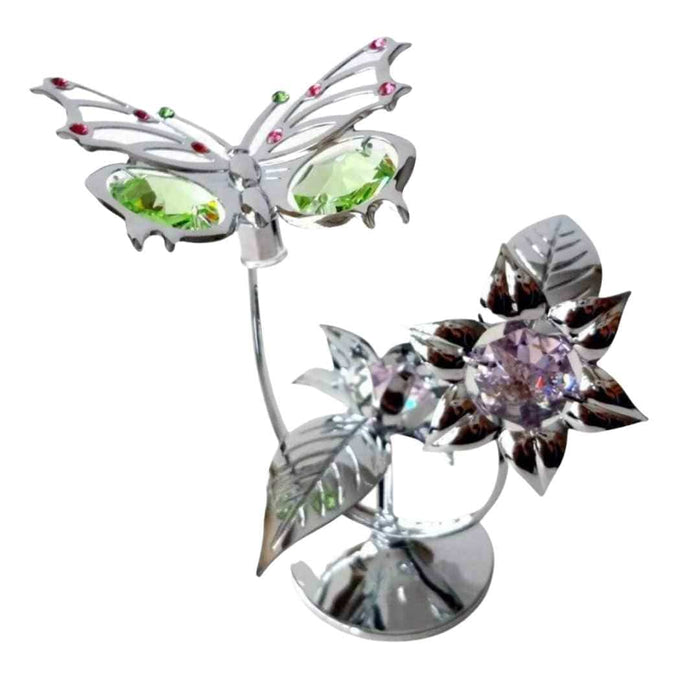 Crystal World CRYSTOCRAFT™ Butterfly On A Flower U131