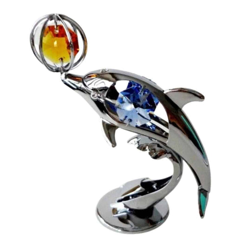 Crystal World Dolphin Playing Ball U214