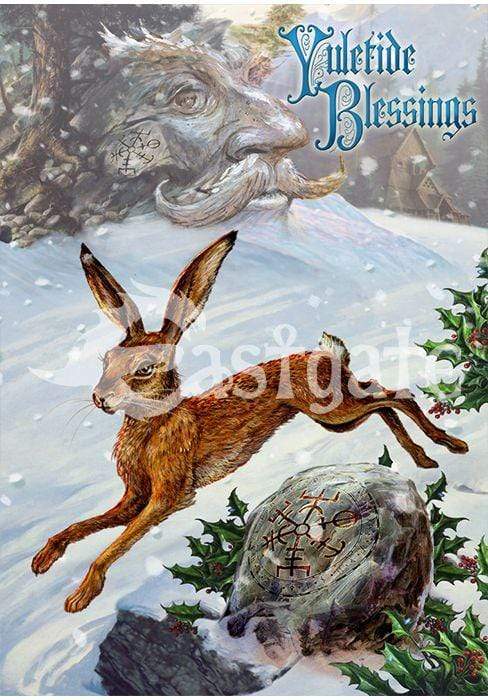 Eastgate Yule Card Midwinter Rune Hare Card BY23
