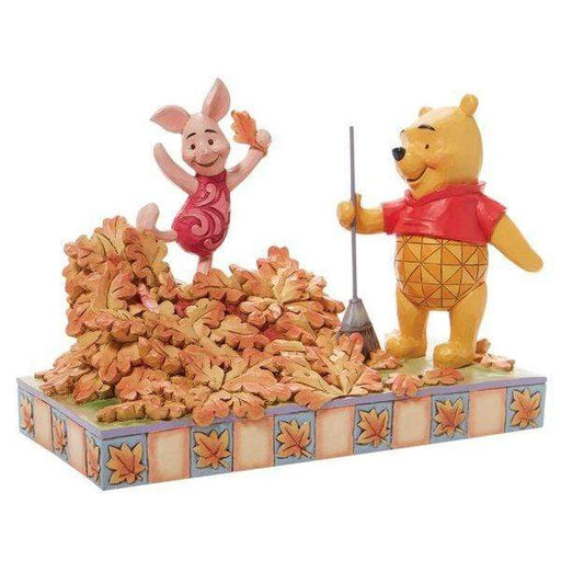 Enesco Disney Figurine Jumping into Fall - Piglet and Pooh Autum Leaves Figurine 6008990