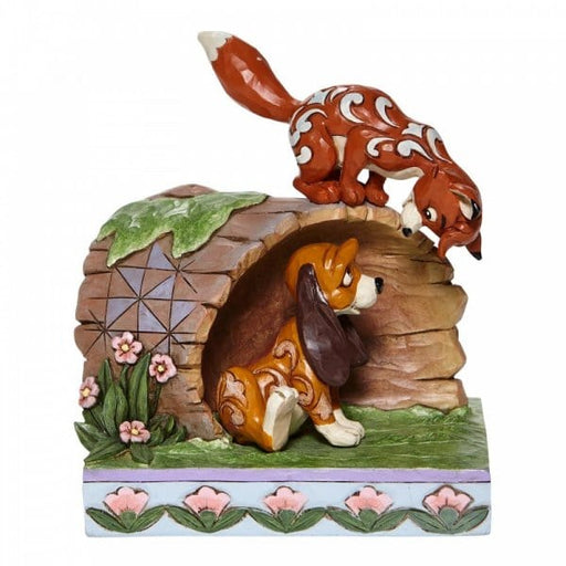 Enesco Disney Fox And Hound On Log Disney Figurine 6008077