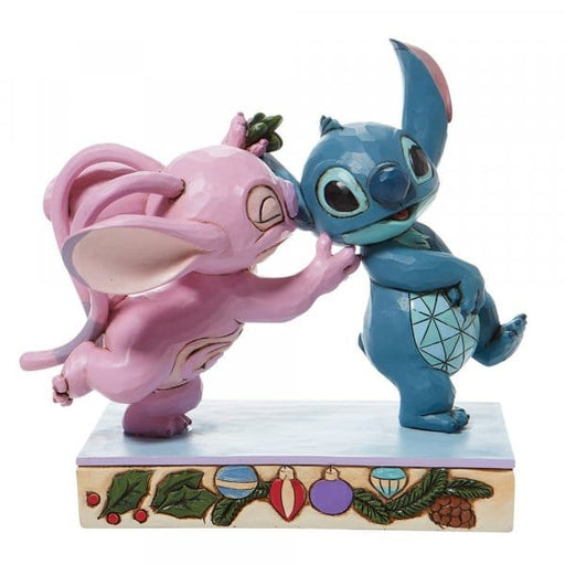 GOLDENHANDS Mistletoe Kiss Stitch and Angel with Mistletoe Figurine 6008980
