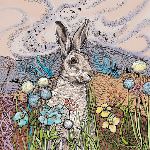 Fays Studio Greeting Card Hares in the Fields Greeting Card TW84