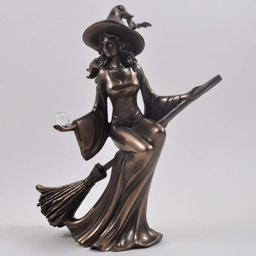 Fiesta Bronze Figurine Witch Riding A Broom 01627