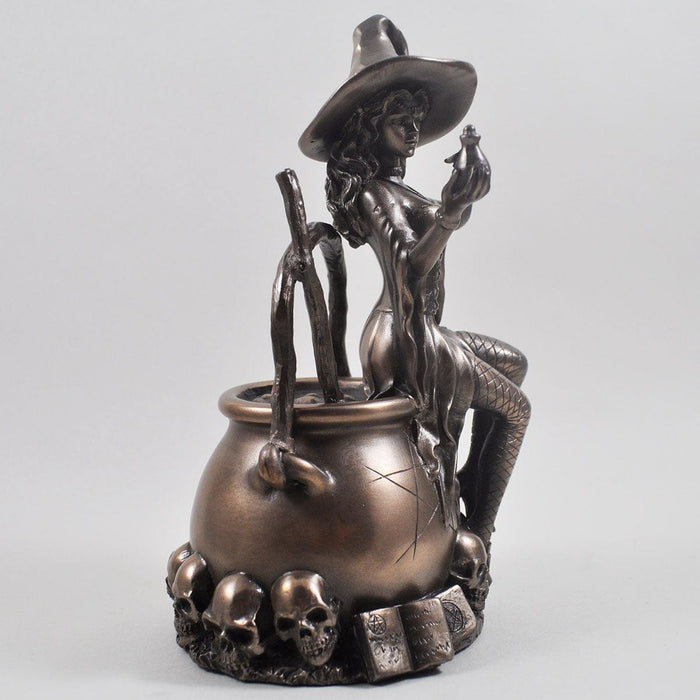 Fiesta Bronze Figurine WITCH SITTING ON A CAULDRON 1628