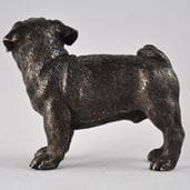 Fiesta P/Bronze Bronze Effect Pug Sculpture Dog Ornament Figurine 33827