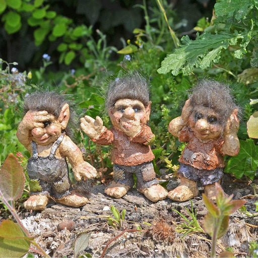 Fiesta Troll Figurine See, Hear, Speak No Evil Troll Garden Ornaments 80000