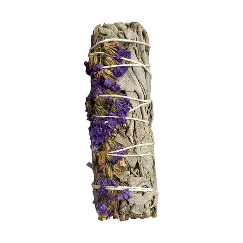 GLOBAL 1ST Incense Purple Sinuata and White Sage Smudge 4" 3892