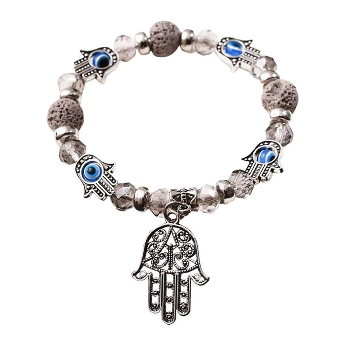 GLOBAL 1ST Talisman Evil Eye & Hamsa Bracelet Grey VN-4491-EE-BRC-HMSA-GY