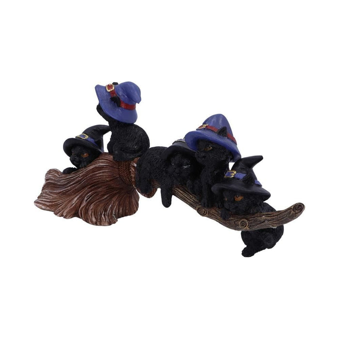Nemesis Now Cat Figurine Purrfect Broomstick Witches Familiar Black Cats and Broomstick Figurine U5485T1