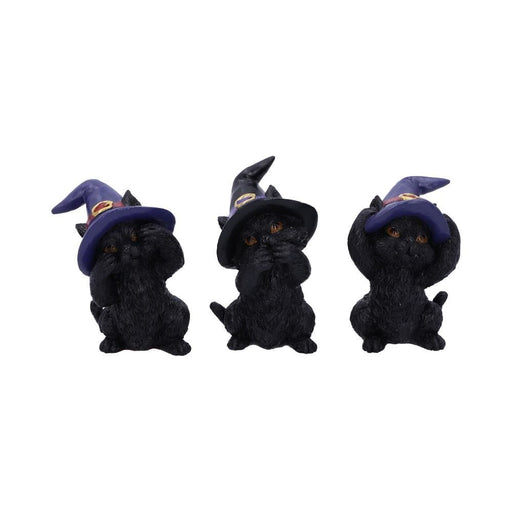 Nemesis Now Cat Figurine Three Wise Familiars See No Hear No Speak No Evil Black Cat Figurines U5487T1