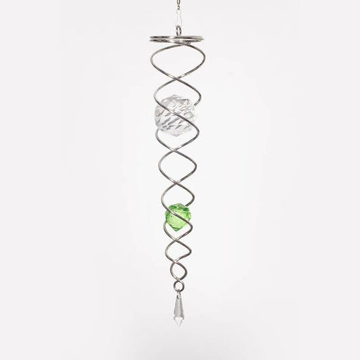 TWS TRADING (SPIN ART) LTD Hanging Crystal Crystal Tail Spiral Silver/Green CTSG0802