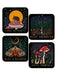 GOLDENHANDS Still Growing Mushroom Coasters Set of Four