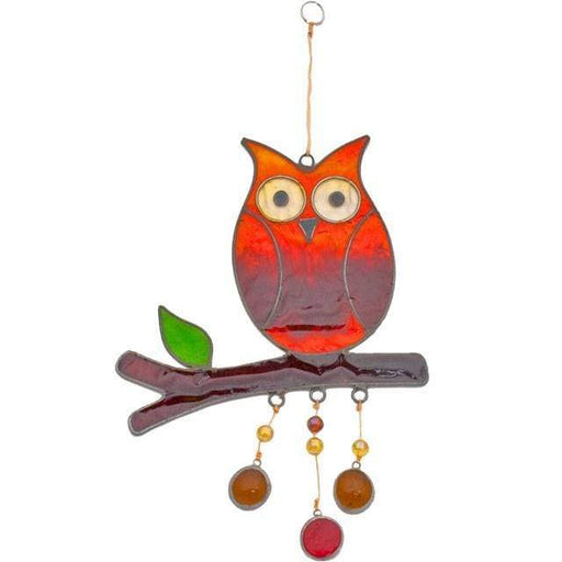 GOLDENHANDS Windchime Owl On A Branch Suncatcher SC_01815