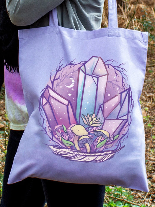 Grindstore Mystical Mushroom Lilac Tote Bag PRTote639