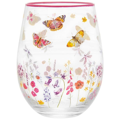 Joe Davies Glass Tableware Butterfly Garden Country Side Tumbler Stemless Glass LP46734