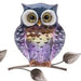 Joe Davies Hanging Plaque Purple Bright Metallic Owl Plaque 281052PURP