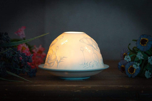 Light-Glow Tealight Holder Poppies Lithophane dome Tealight Holder LD14109A