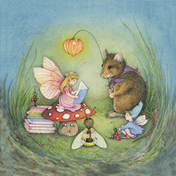 Moongazer Cards Greeting Card The Book Faerie Card A-177