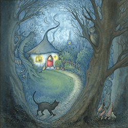 Moongazer Cards Greeting Card The Witch's Cottage Card A-112