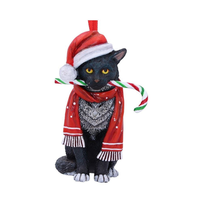 Nemesis Now Candy Cane Cat Hanign Ornament