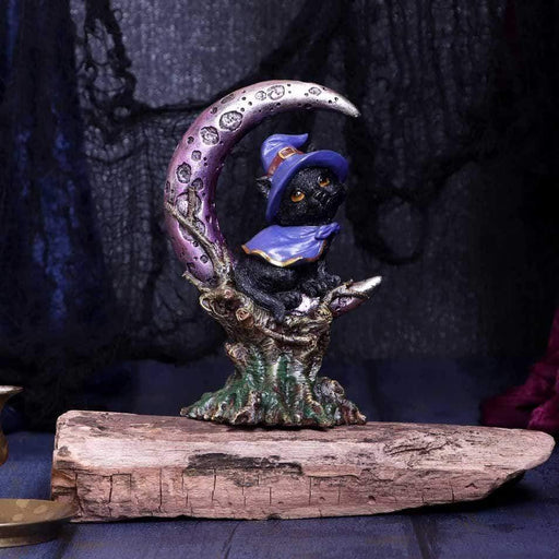 Nemesis Now Cat Figurine Grimalkin Witches Familiar Black Cat and Crescent Moon Figurine U5436T1