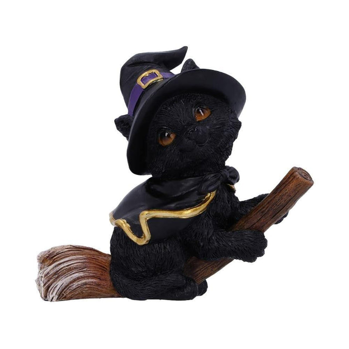 Nemesis Now Cat Figurine Tabitha Small Witches Familiar Black Cat and Broomstick Figurine U5284S0