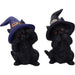 Nemesis Now Cat Figurine Three Wise Familiars See No Hear No Speak No Evil Black Cat Figurines U5487T1