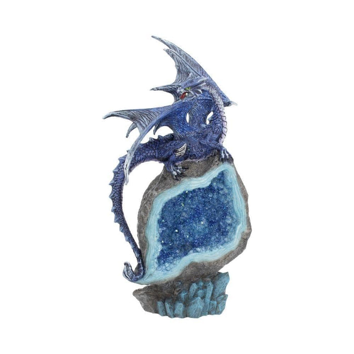 Nemesis Now Dragon Figurine Cobalt Custodian Fantasy Blue Dragon Sitting On A Geode u4497n9