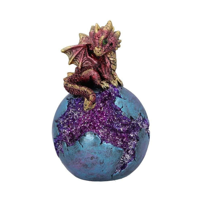 Nemesis Now Dragon Figurine Geode Guard Red Dragon Sphere Crystal Figurine U5497T1