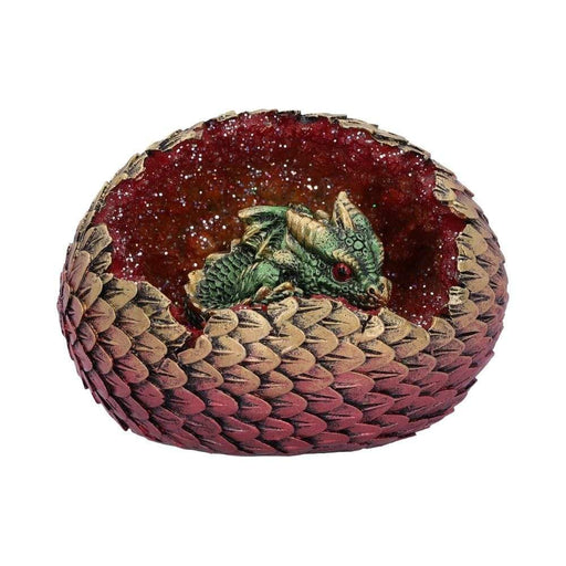 Nemesis Now Dragon Figurine Geode Home Green Glittering Hatchling and Egg Figurine U5002R0