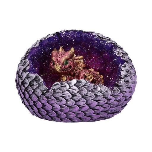 Nemesis Now Dragon Figurine Geode Home Red Glittering Hatchling and Egg Figurine U4999R0