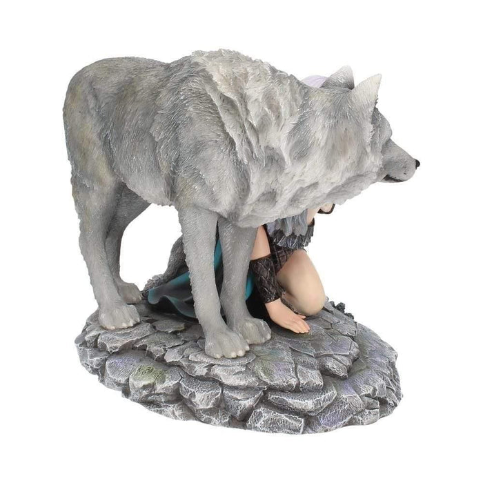 Nemesis Now Dragon Figurine Protector Wolf Figurine by Anne Stokes (Limited Edition) Fantasy Wolf Ornament B0724C4