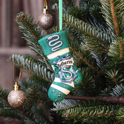 Nemesis Now Slytherin Stocking Harry Pottwer Hanging Ornament B5618T1