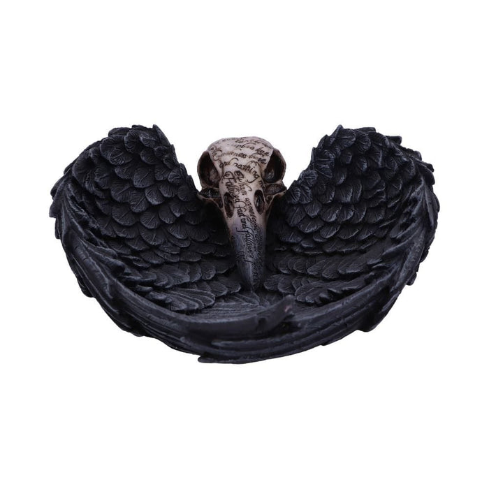 Nemesis Now Trinket Dish Edgar Allen Poe's Nevermore Raven Skull Trinket Holder Jewellery Dish D4917R0