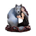 Nemesis Now Wolf Figurine Soul Bond hand-painted wolf and woman resin figurine by Anne Stokes B4052K8